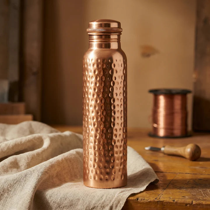Pure Copper Water Bottle - Naturally Purified Water, Plastic Free