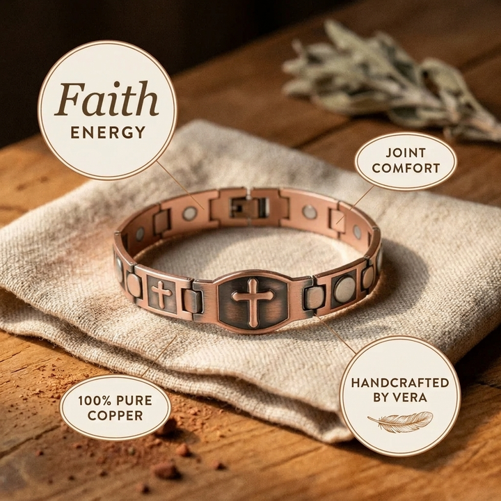 June's Crossed Engraved Copper Bracelet
