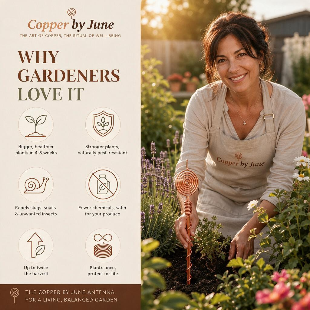 June's Pure Copper Garden Antenna Spiral