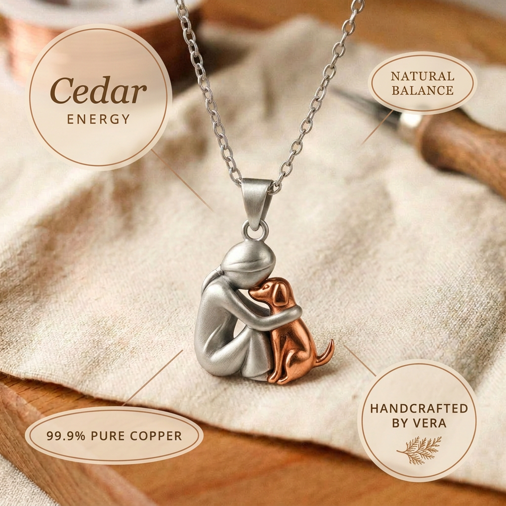 June's Copper Dog Pendant Necklace