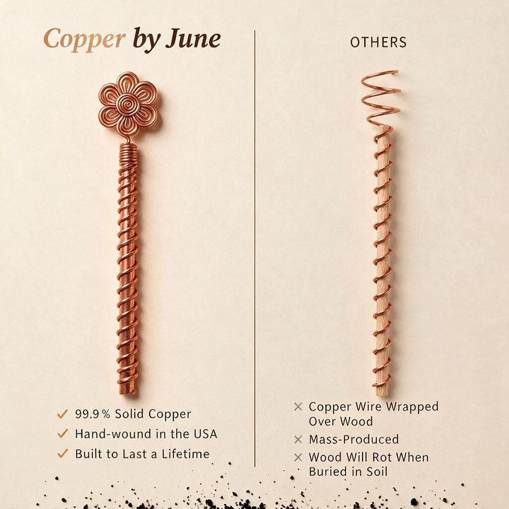 June's Pure Copper Garden Antenna Spiral