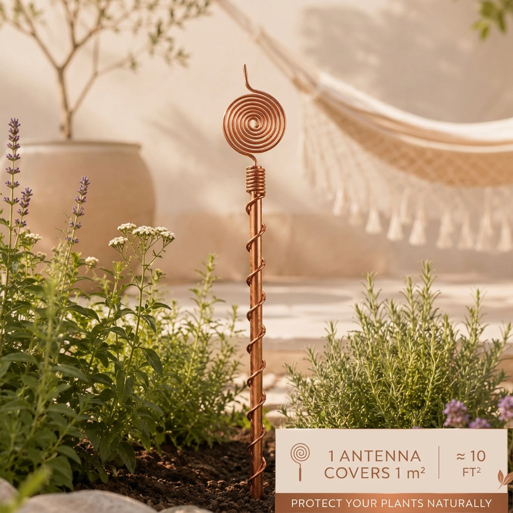 June's Pure Copper Garden Antenna Spiral